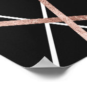 Rose Gold Linear Dreieck Abstraktes Muster Poster (Ecke)