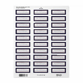 Rose Gold Lined Navy Blue und White Address Labels (Vorne)