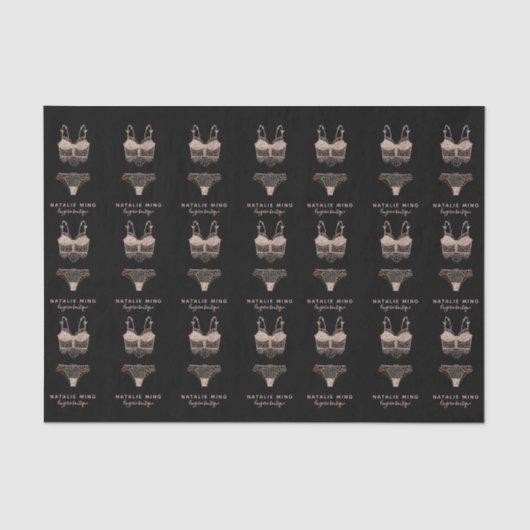 Rose Gold Lingerie Boutique Logo Seidenpapier (Vorderseite)