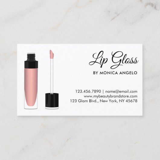 Rose Gold Lip Gloss Liquid Lipstick Visitenkarte (Rückseite)