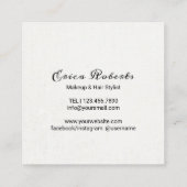 Rose Gold Lippen mit Name Makeup Artist Quadratische Visitenkarte (Rückseite)