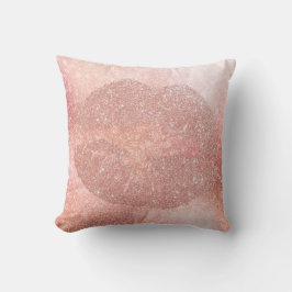 Rose Gold Lips Glitzer Rosa Funkelnd Kiss Glam Kissen