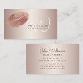 Rose Gold Lips mit Monogram Makeup Artist Visitenkarte (Vorne/Hinten)