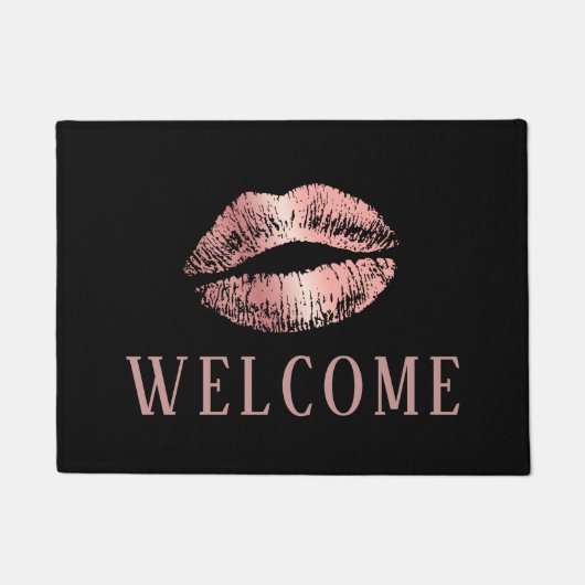 Rose Gold Lips Print Beauty Salon Willkommen Fußmatte (Vorderseite)