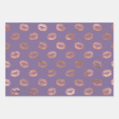 Rose Gold Lips und Lila Geschenkpapier Set (Vorderseite)
