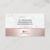 Rose Gold Lips Weißer Marmor Makeup Künstlersalon Visitenkarte (Rückseite)