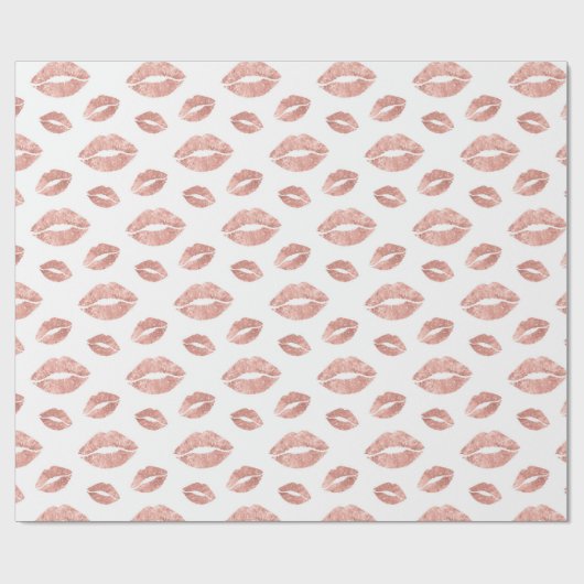 Rose Gold Lips Wrapping Paper Geschenkpackung Geschenkpapier (Flach)
