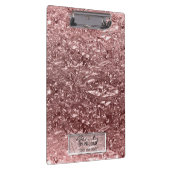 Rose Gold Liquid Chrome Metallic Chic Glam Klemmbrett (Rechts)