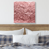 Rose Gold Liquid Chrome Metallic Chic Glam Leinwanddruck (Insitu (Schlafzimmer))