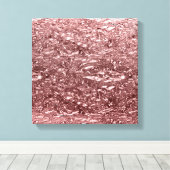 Rose Gold Liquid Chrome Metallic Chic Glam Leinwanddruck (Insitu (Holzboden))