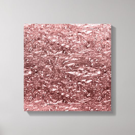 Rose Gold Liquid Chrome Metallic Chic Glam Leinwanddruck (Vorderseite)