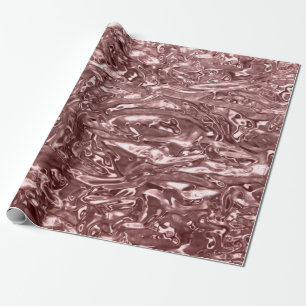 Rose Gold Liquid Chrome Metallic Chic Glam Party Geschenkpapier