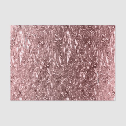 Rose Gold Liquid Chrome Metallic Chic Glam Party Seidenpapier (Vorderseite)