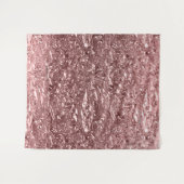 Rose Gold Liquid Chrome Metallic Chic Glam Wandteppich (Vorderseite (Horizontal))