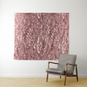 Rose Gold Liquid Chrome Metallic Chic Glam Wandteppich (Beispiel (Horizontal))