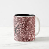 Rose Gold Liquid Chrome Metallic Chic Glam Zweifarbige Tasse (VorderseiteRechts)