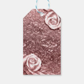 Rose Gold Liquid Chrome Metallic Floral Chic Party Geschenkanhänger (Rückseite)