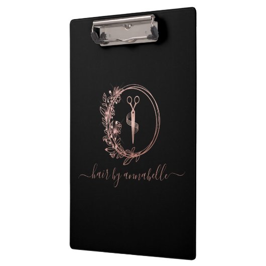 Rose-Gold-Logo-Friseurliste Klemmbrett (Links)