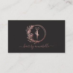 Rose-Gold-Logo-Friseurliste Visitenkarte