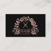 Rose-Gold-Logo-Friseurliste Visitenkarte (Vorderseite)