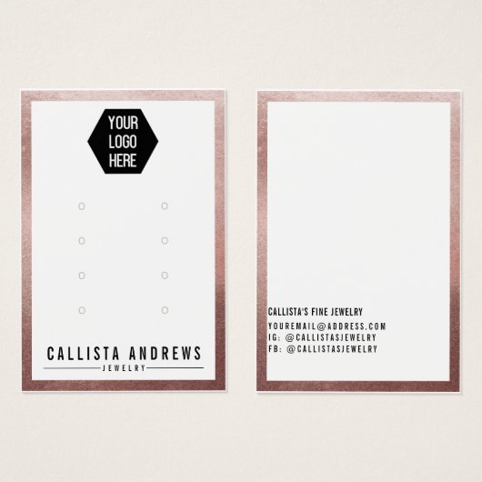 Rose-Gold-Logo-Mehrzwecksichtkarte (Vorne & Hinten)