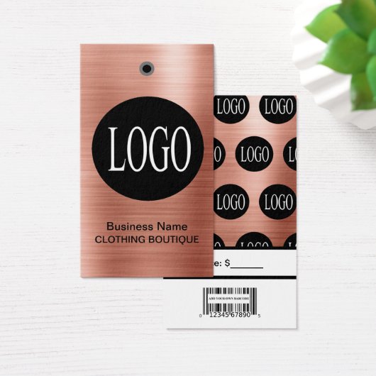 Rose-Gold-Logo mit Bar Code-Preismarken (Schreibtisch)