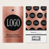Rose-Gold-Logo mit Bar Code-Preismarken (Vorne & Hinten)