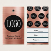 Rose-Gold-Logo mit Bar Code-Preismarken (Vorne & Hinten)