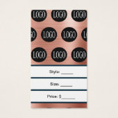 Rose-Gold-Logo mit Bar Code-Preismarken (Rückseite)