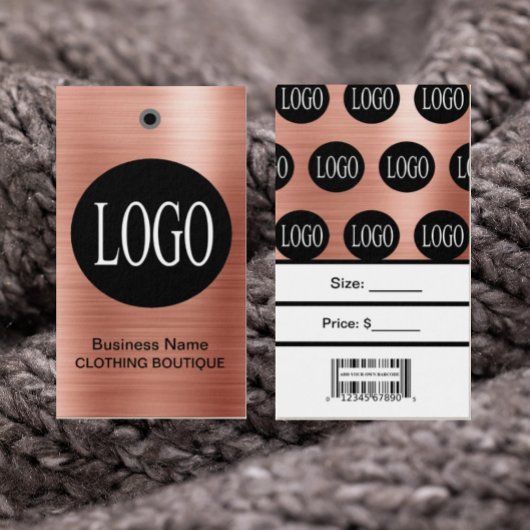 Rose-Gold-Logo mit Bar Code-Preismarken