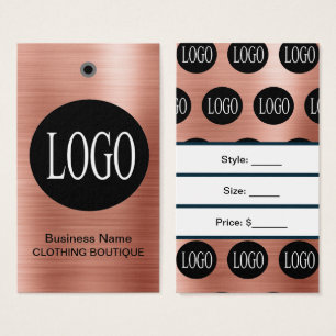 Rose Gold Logo mit Barcode-Preisschildern