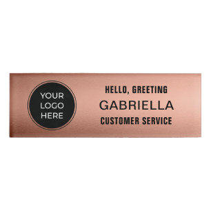 Rose Gold Logo Mitarbeiter Namenschild