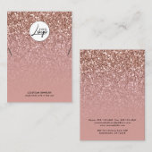 Rose Gold Logo Necklace Armband Display Card Visitenkarte (Vorne/Hinten)
