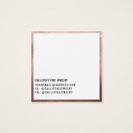 Rose-Gold-Logo-Netzwerkkarte (Rückseite)