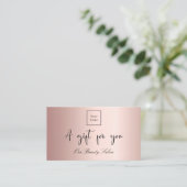 Rose Gold Logo qcode Geschenkgutschein Visitenkarte (Stehend Vorderseite)