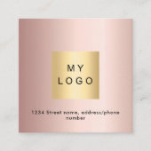 Rose Gold Logo QR Code Instagram folgen Sie uns Quadratische Visitenkarte (Vorderseite)