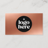 Rose Gold Logo QR Code Social Media Visitenkarte (Vorderseite)