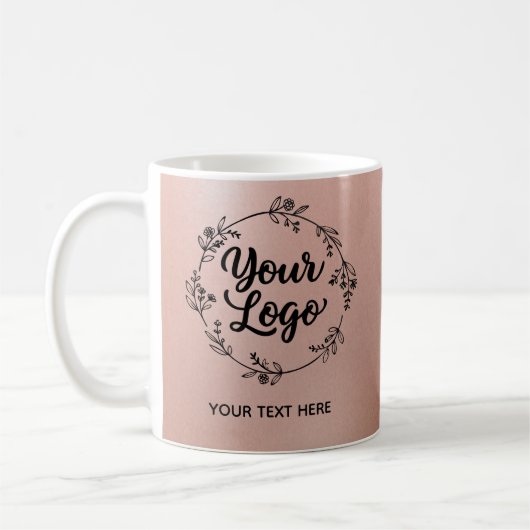 Rose Gold Logo QR Code Website Marketing Kaffeetasse (Links)