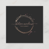 Rose Gold Logo-Visitenkarte Quadratische Visitenkarte (Vorderseite)