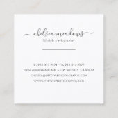 Rose Gold Logo-Visitenkarte Quadratische Visitenkarte (Rückseite)