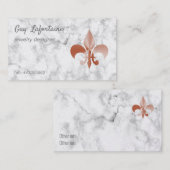 Rose-Gold-Look Fleur-de-lis Visitenkarte (Vorne/Hinten)