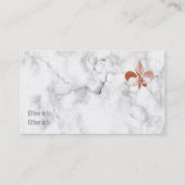 Rose-Gold-Look Fleur-de-lis Visitenkarte (Rückseite)
