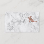 Rose gold Look Katze in Marmor - Tierarzt Visitenkarte (Rückseite)