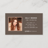 Rose Gold Lotus Yoga Business Card mit Foto Visitenkarte (Rückseite)