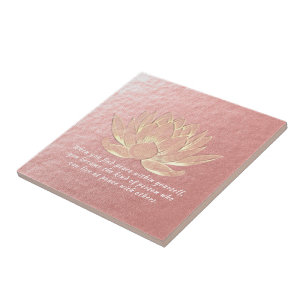 Rose Gold Lotus Yoga Fliese