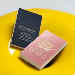 Rose Gold Lotus Yoga Meditation Reiki Trainer Visitenkarte