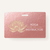Rose Gold Lotus Yoga Studio Meditation Instructor Ausweis (Vorderseite)