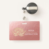 Rose Gold Lotus Yoga Studio Meditation Instructor Ausweis (Rückseite mit Rechteck)
