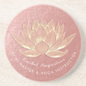 Rose Gold Lotus Yoga Studio Meditation Instructor Getränkeuntersetzer (Vorne)