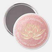 Rose Gold Lotus Yoga Studio Meditation Instructor Magnet (Vorderseite/Rückseite)